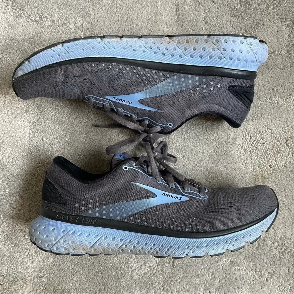 Brooks Black Blue Glycerin 18 Women's Road-Running Shoes Sneakers Size 10